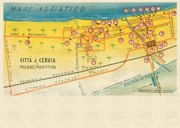 Mappa Toponomastica di Cervia e Milano Marittima